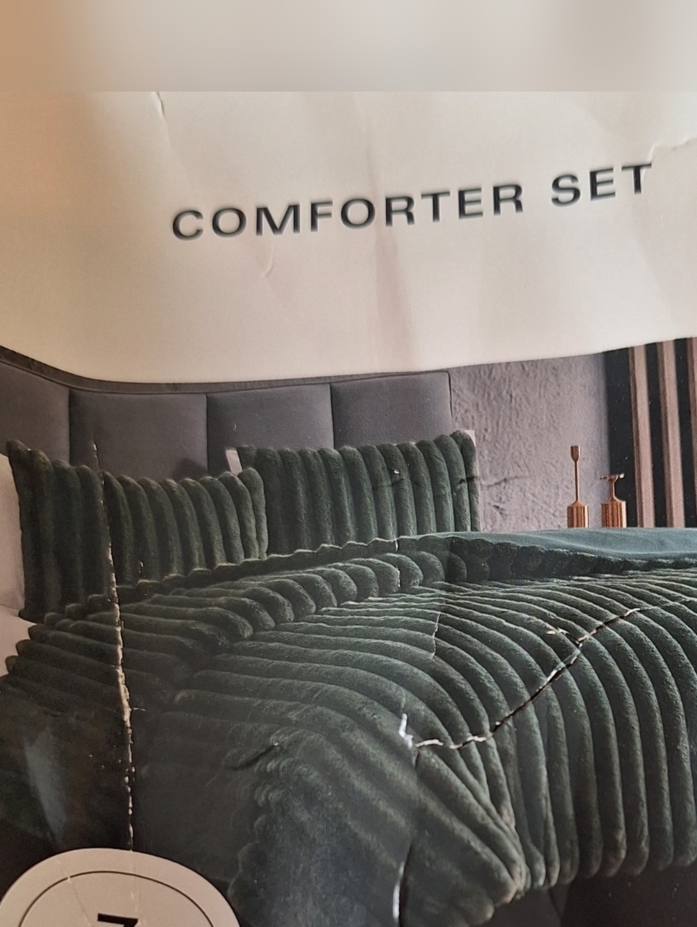 OEKO-TEX Faux Fur King 3-Piece Comforter Set - Deep Green Very Soft